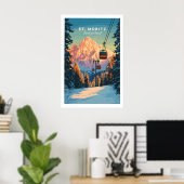 St Moritz Reisposter - Zwitserland 1 Poster (Thuiskantoor)