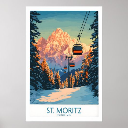 St Moritz Ski Print - Zwitserland 1 (Voorkant)