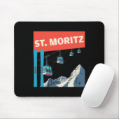 St. Moritz Skien - Retro St. Moritz Ski Muismat (Met muis)