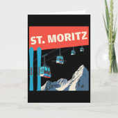 St. Moritz Skiing - Retro St. Moritz Ski  Kaart (Voorkant)