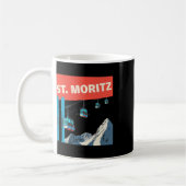 St. Moritz Skiing - Retro St. Moritz Ski  Koffiemok (Links)