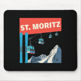 St. Moritz Skiing - Retro St. Moritz Ski  Muismat