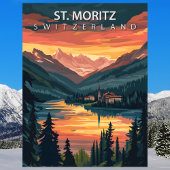 St. Moritz Switzerland Travel Alpine Winter Briefkaart