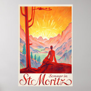 St Moritz Wandelbergen Zwitserse Alpen Zwitserland Poster