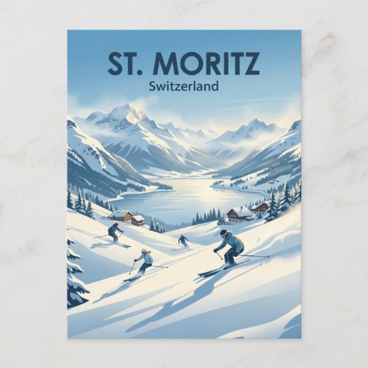 St. Moritz Zwitserland Briefkaart (Voorkant)