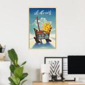 St. Moritz Zwitserland Vintage Skiposter - Ingelij Poster (Thuiskantoor)