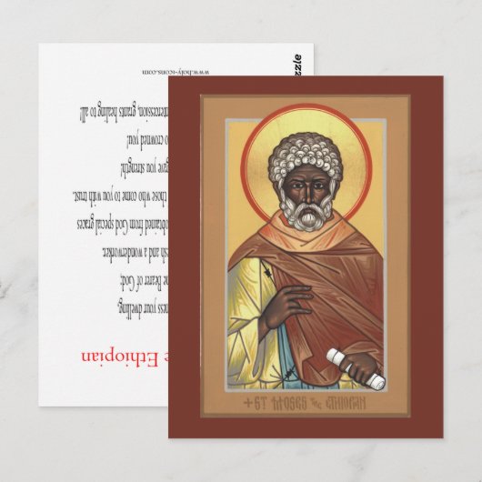St. Moses the Ethiopian Prayer Card Briefkaart (Voorkant / Achterkant)