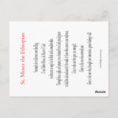 St. Mozes de Ethiopische Gebed Kaart (Achterkant)