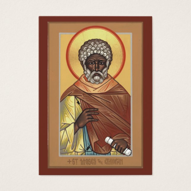 St. Mozes de Ethiopische Mini Gebed Kaart (Voorkant)