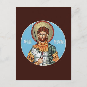 St Nestor of Thessolonica Prayer Card Briefkaart