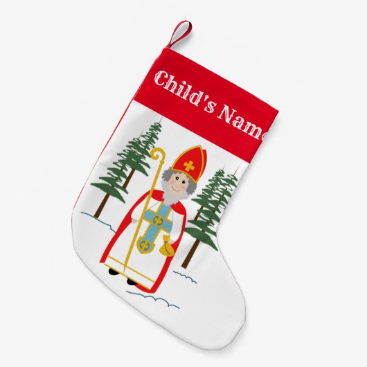 St. Nicholas Custom Name Kleine Kerstsok (Voorkant (Hangend))