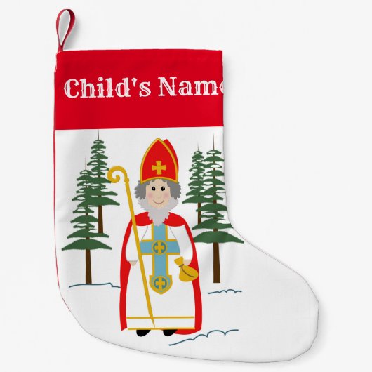 St. Nicholas Custom Name Kleine Kerstsok (Voorkant)