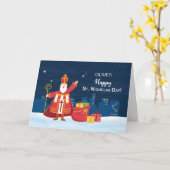 St. Nicholas Day Aangepaste naam gevuld met vreugd Kaart (Gele Bloem)