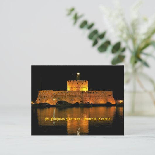 St Nicholas Fortress - Šibenik, Kroatië Briefkaart (Staand voorkant)
