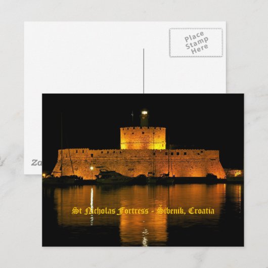 St Nicholas Fortress - Šibenik, Kroatië Briefkaart (Voorkant / Achterkant)