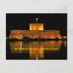 St Nicholas Fortress - Šibenik, Kroatië Briefkaart