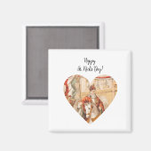 St. Nicholas Heart Sinterklaas St. Nick's Day Magneet (Voorkant / Achterkant)