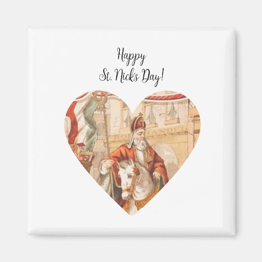 St. Nicholas Heart Sinterklaas St. Nick's Day Magneet (Voorkant)
