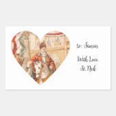 St. Nicholas Heart Sinterklaas St. Nick's Day Rechthoekige Sticker (Voorkant)