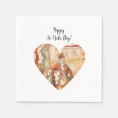 St. Nicholas Heart Sinterklaas St. Nick's Day Servet (Voorkant)