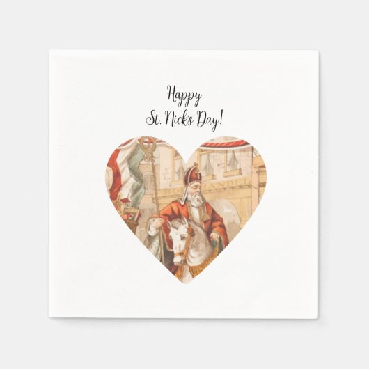 St. Nicholas Heart Sinterklaas St. Nick's Day Servet (Voorkant)