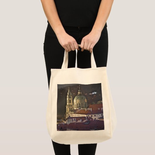 St.Nicholas Kerk Praag Nacht Tote Bag (Voorkant (product))