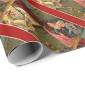 St. Nicholas Kinderen Fruit Speelgoed Feest Kerstm Cadeaupapier (Rol Hoek)