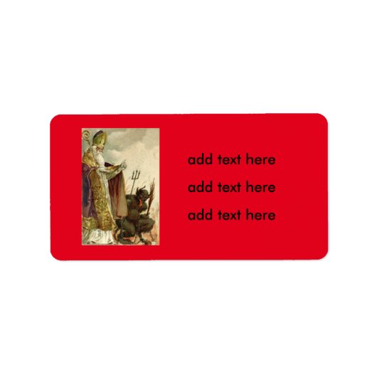 St Nicholas Krampus Pitchfork Priester Etiket (Voorkant)