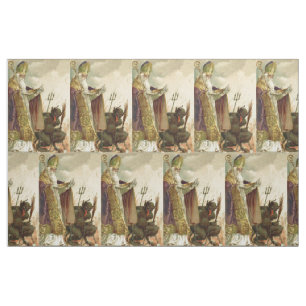 St Nicholas Krampus Pitchfork Priester Stof