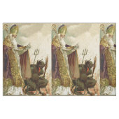 St Nicholas Krampus Pitchfork Priester Stof (Fat Quarter)