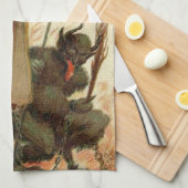 St Nicholas Krampus Pitchfork Priester Theedoek (Quarter Fold)