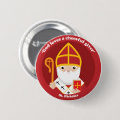 St. Nicholas Ronde Button 5,7 Cm (Voorkant /achterkant)