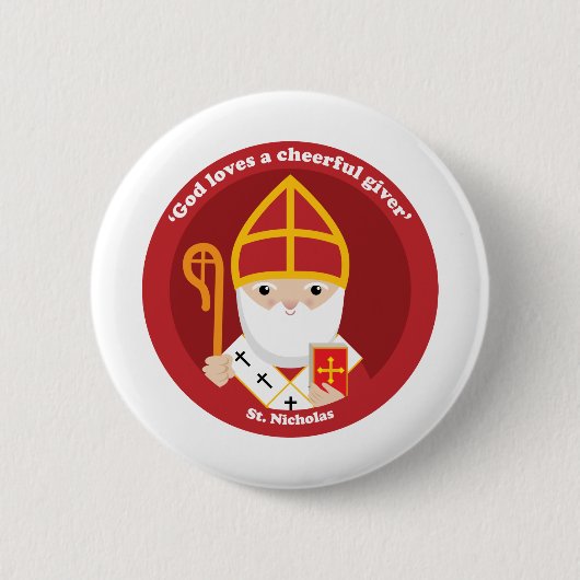 St. Nicholas Ronde Button 5,7 Cm (Voorkant)