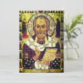 St. Nicholas Russian icon Bedankkaart (Staand voorkant)