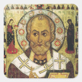St. Nicholas Russian icon Vierkante Sticker (Voorkant)