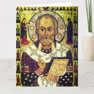 St. Nicholas Russisch icoon Bedankkaart