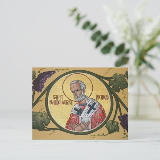 St. Nicholas the Wonder-Worker Prayer Card Briefkaart (Staand voorkant)