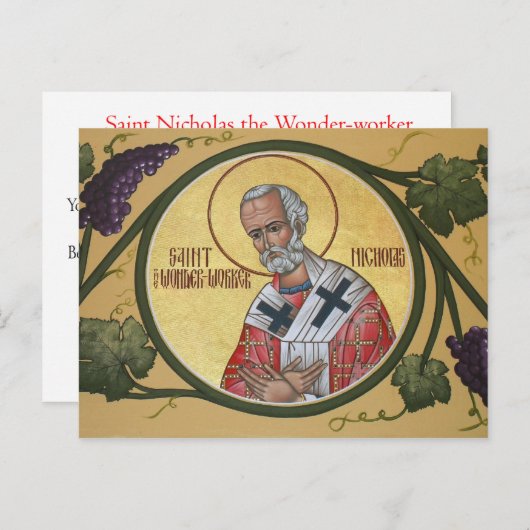 St. Nicholas the Wonder-Worker Prayer Card Briefkaart (Voorkant / Achterkant)