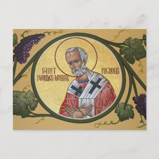 St. Nicholas the Wonder-Worker Prayer Card Briefkaart (Voorkant)