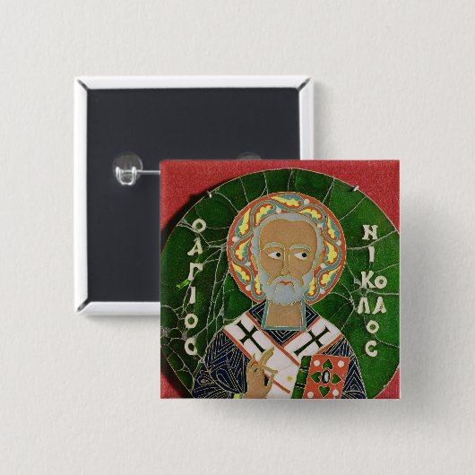 St. Nicholas Vierkante Button 5,1 Cm (Voorkant /achterkant)