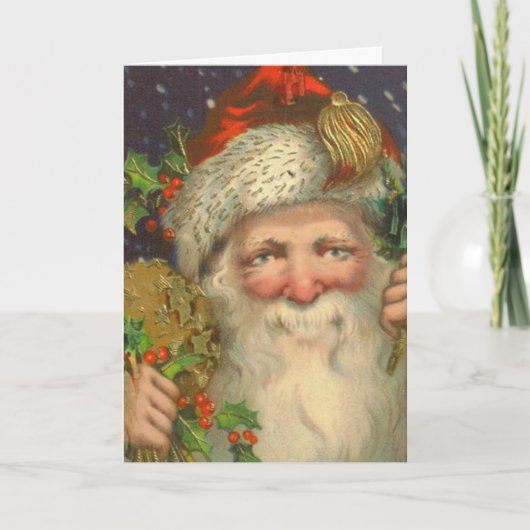 St Nicholas Vintage-kerstkaart Feestdagen Kaart (Voorkant)