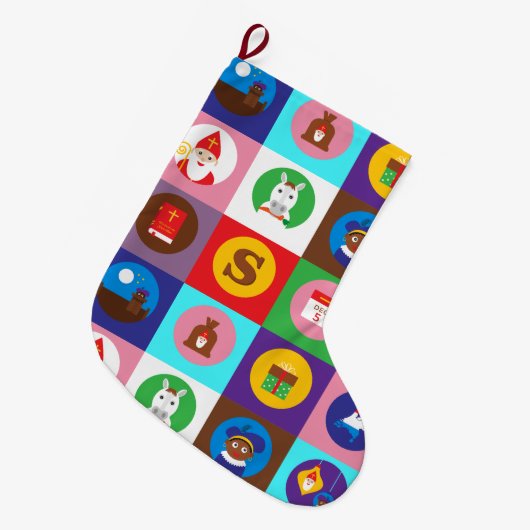 st nicholas Zwarte Piet Grote Kerstsok (Voorkant (Hangend))