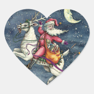 ST. NICK, FLYWITTE REINDEER, CHRISTMAS MAGIC HART STICKER