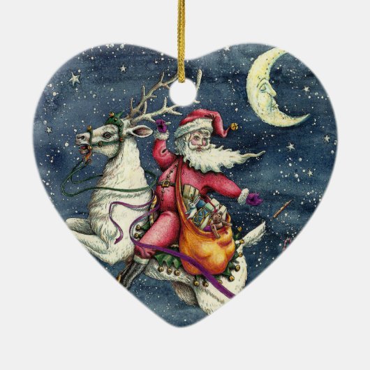 ST. NICK, FLYWITTE REINDEER, CHRISTMAS MAGIC KERAMISCH ORNAMENT (Achterkant)