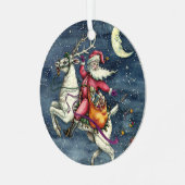 ST. NICK, FLYWITTE REINDEER, CHRISTMAS MAGIC METALEN ORNAMENT (Voorkant links)