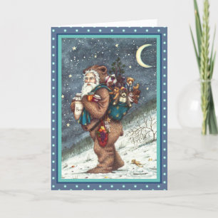 ST. NICK IN TEDDY BEAR SUIT, CHRISTMAS TEDDIES FEESTDAGEN KAART