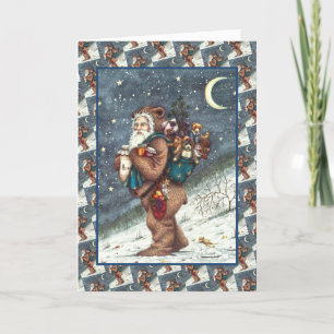 ST. NICK IN TEDDY BEAR SUIT, CHRISTMAS TEDDIES FEESTDAGEN KAART