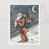 ST. NICK IN TEDDY BEAR SUIT, CHRISTMAS TEDDIES FEESTDAGENKAART (Voorkant)