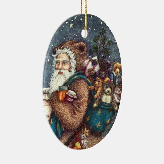 ST. NICK IN TEDDY BEAR SUIT, CHRISTMAS TEDDIES KERAMISCH ORNAMENT (Rechts)