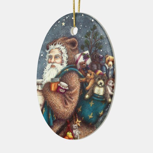 ST. NICK IN TEDDY BEAR SUIT, CHRISTMAS TEDDIES KERAMISCH ORNAMENT (Links)